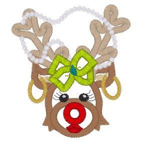 Christmas (A170) Reindeer Diva Applique 4x4
