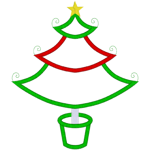 Christmas (A200) Xmas Tree Applique 5x7