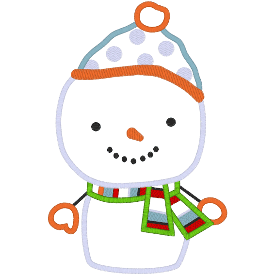 Christmas (A210) Snowman Applique 5x7