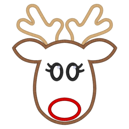 Christmas (232) Reindeer Applique 6x10