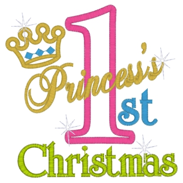 Christmas (239) Princess's 1st Christmas Applique 5x7