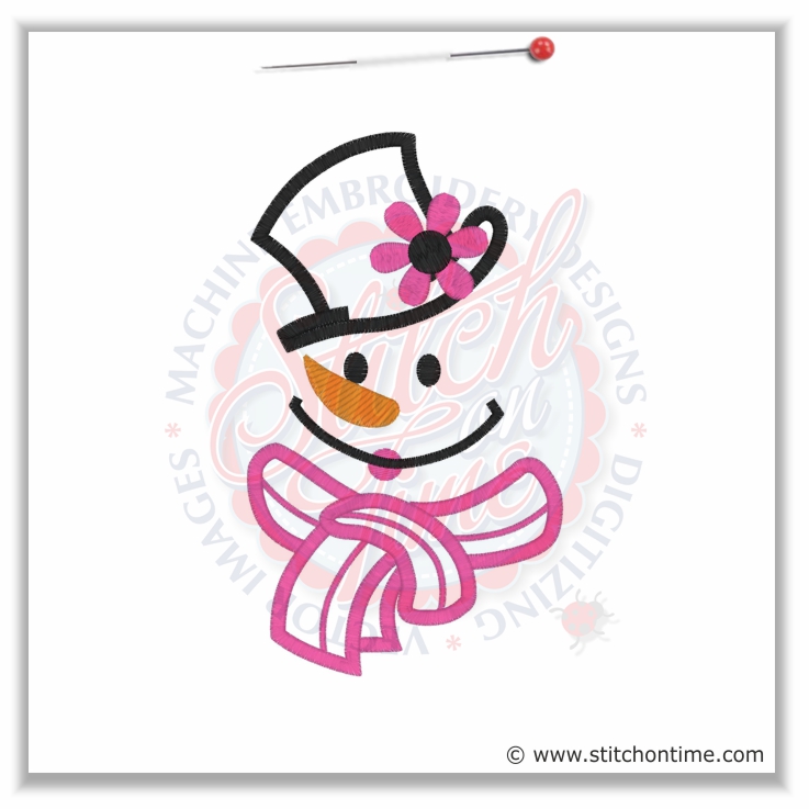 445 Christmas : Girl Snowman Applique 5x7