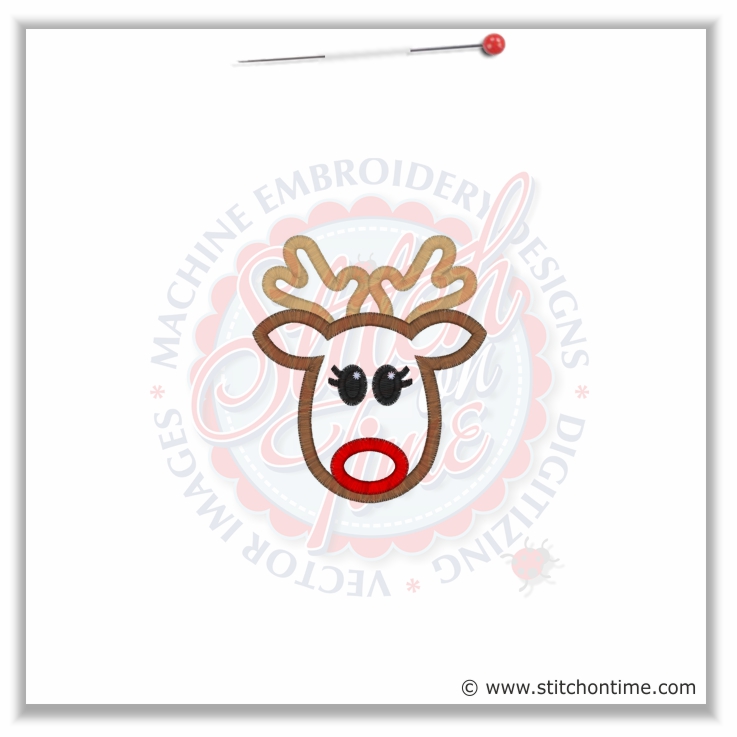 458 Christmas : Reindeer Applique 4x4