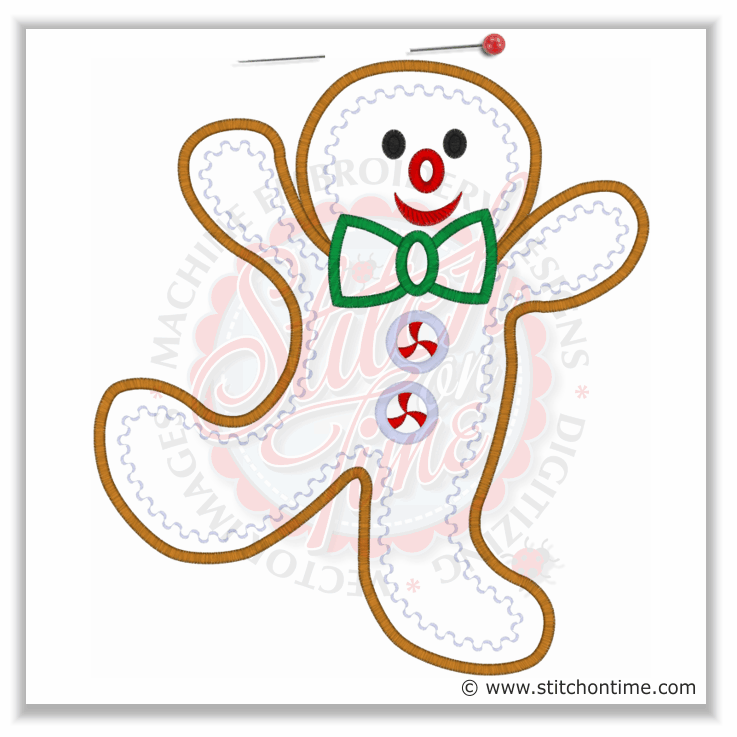 461 Christmas : Gingerbread Man Applique 10x16