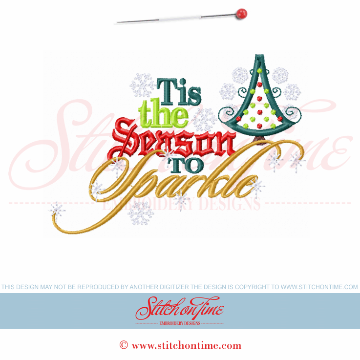 488 Christmas : Tis The Season To Sparkle Applique 5x7