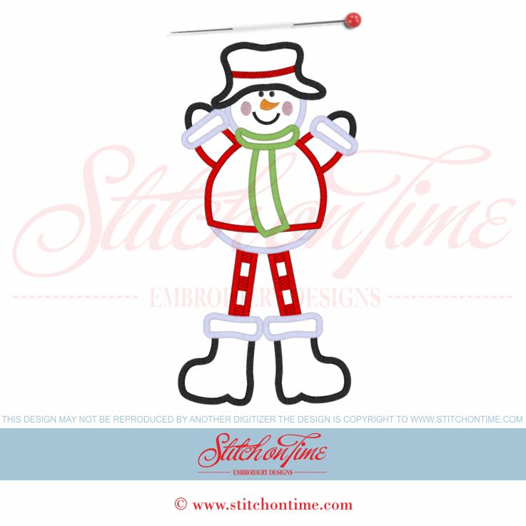 500 Christmas : Snowman Applique 5x7