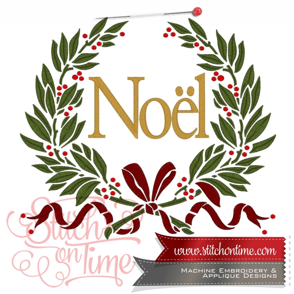 768 Christmas : Noel Wreath 4 Sizes Inc.