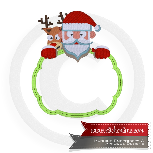 827 Christmas: Santa & Reindeer Frame