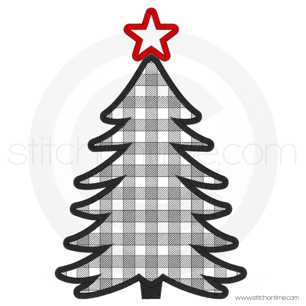 890 Christmas: Plaid Christmas Tree Applique