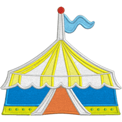 Circus (A1) Big Top Tent Applique 5x7