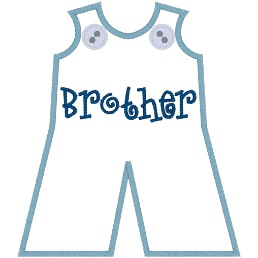 Clothes (A8) Brother Dungarees Applique 5x7