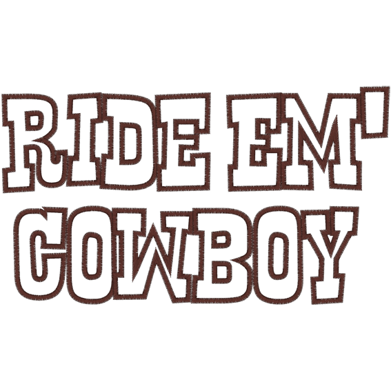 Cowboy (A3) Ride Em Cowboy Applique 6x10