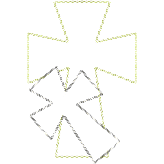 Crosses (A27) Rough Cut Applique 14.5"x16.5"