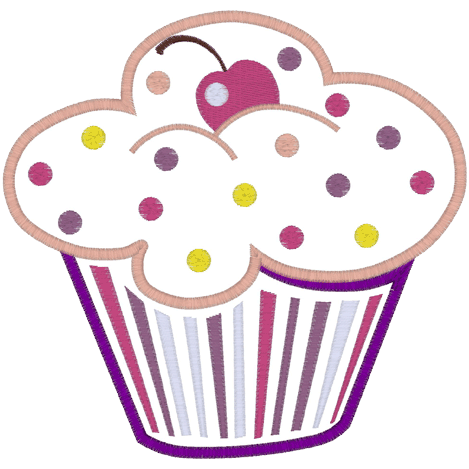 Cupcake (A66) Applique 4x4