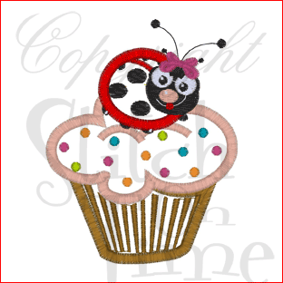 Cupcake (95) ladybug Applique 4x4