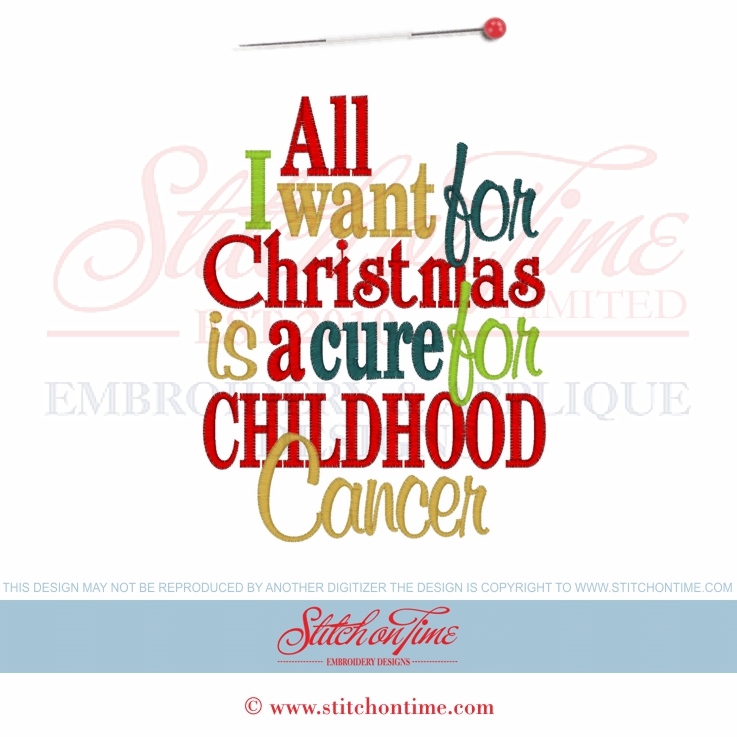 6846 Custom : All I want for Christmas Cure Cancer 5x7