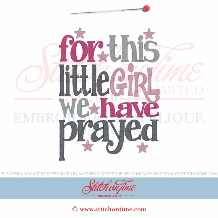 7848 Custom : For This Little Girl We Have Prayed 5x7