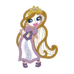 Cute Girls (27) Tangled Style Girl Applique 4x4