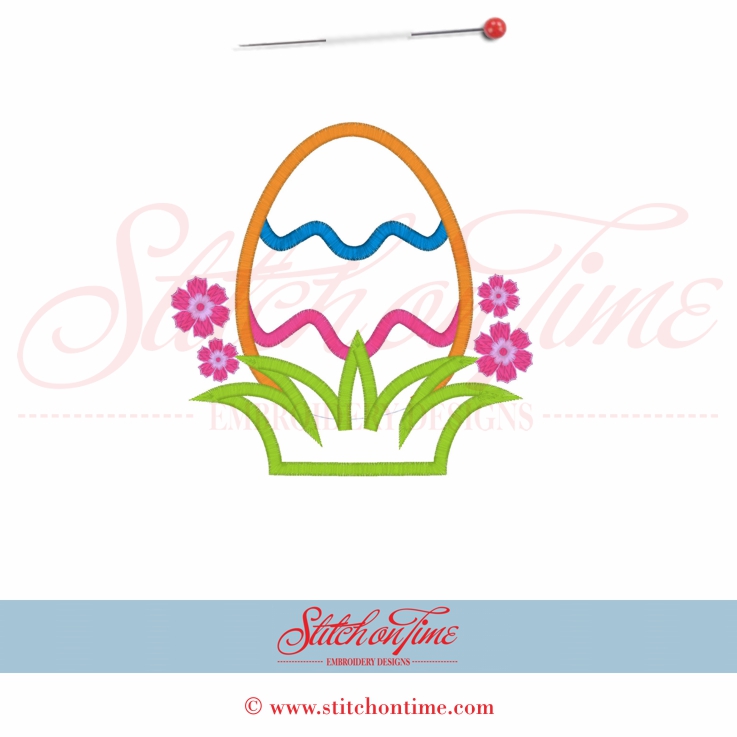 150 Easter : Easter Egg Applique 4x4