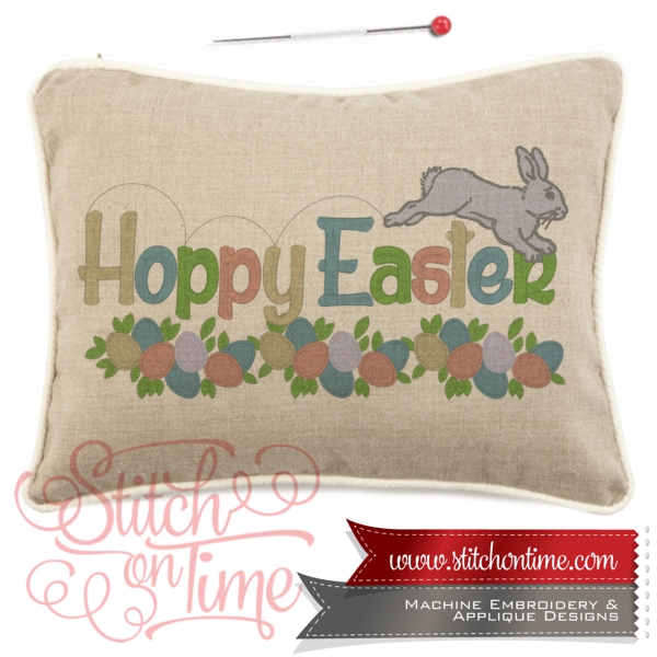 178 Easter : Hoppy Easter Bunny 3 Hoop Sizes Inc