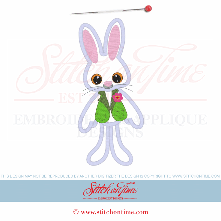 2 Easter Bunny (AMD): Bunny Rabbit Applique 5x7