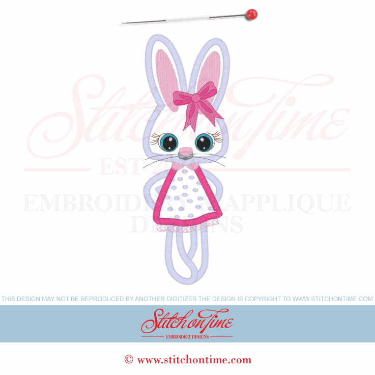 3 Easter Bunny (AMD): Bunny Rabbit Applique 5x7