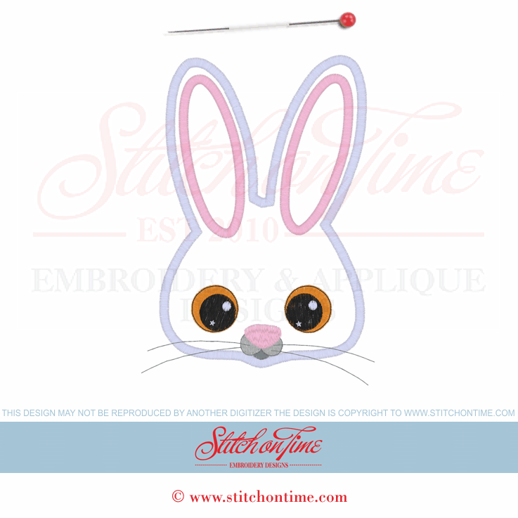 5 Easter Bunny (AMD): Bunny Rabbit Applique 5x7