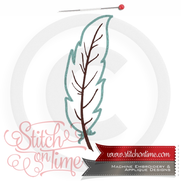 2 Feathers :1 Feather Applique 3 Hoop Sizes Inc