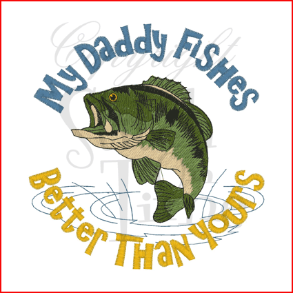 Fish (21) Daddy Fishes Bass 5x7