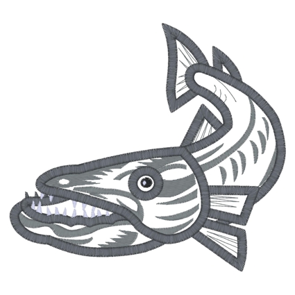 Fish (28) Barracuda Applique 4x4