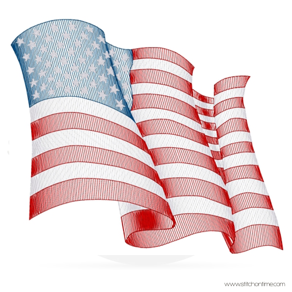 76 Flags : American Flag in Sketch Stitch