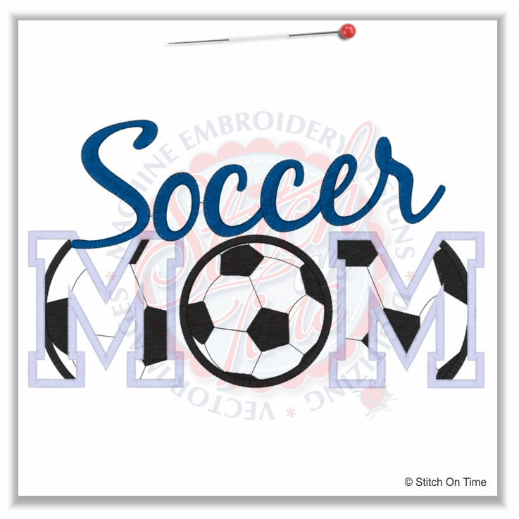 62 Football : Soccer Mom Applique 6x10