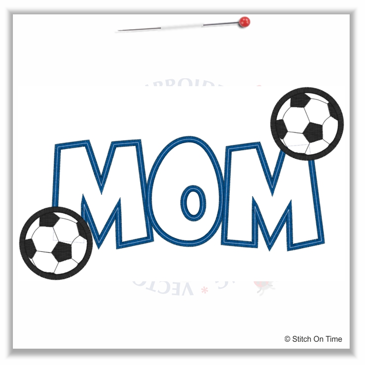 63 Football : Soccer Mom Applique 6x10