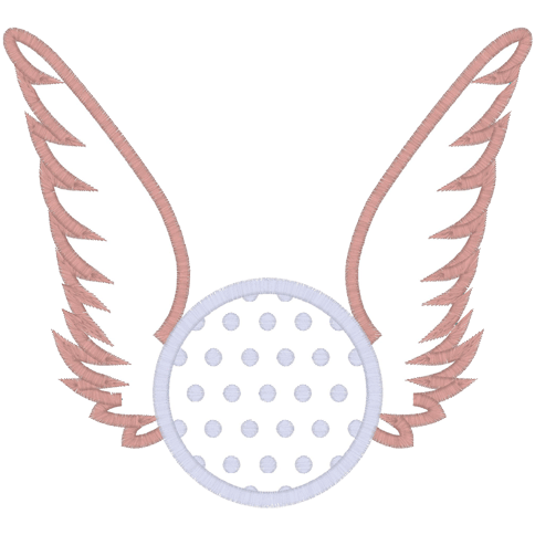 Golf (B3) Golf Ball with wings Applique 5x7