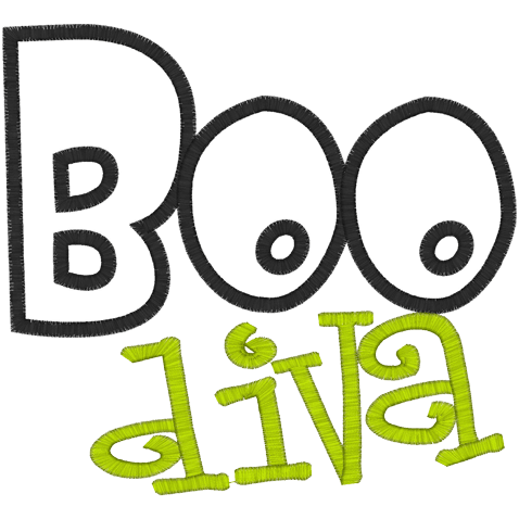 Halloween (A120) Boo Diva Applique 6x10