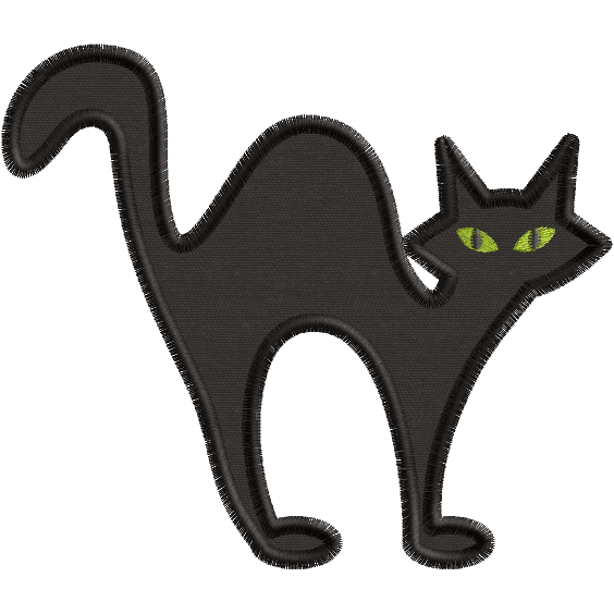 Halloween (A19) Black Cat Applique 5x7