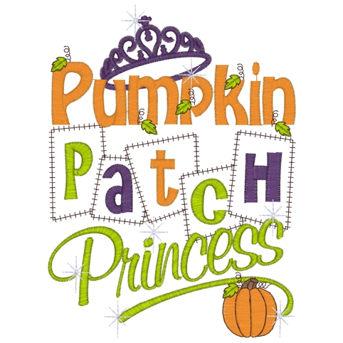 Halloween (226) Pumpkin Patch Princess Applique 5x7