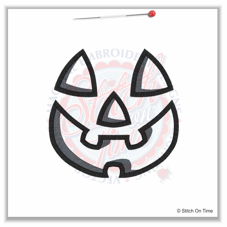 286 Halloween : Pumpkin Face Applique 6x10