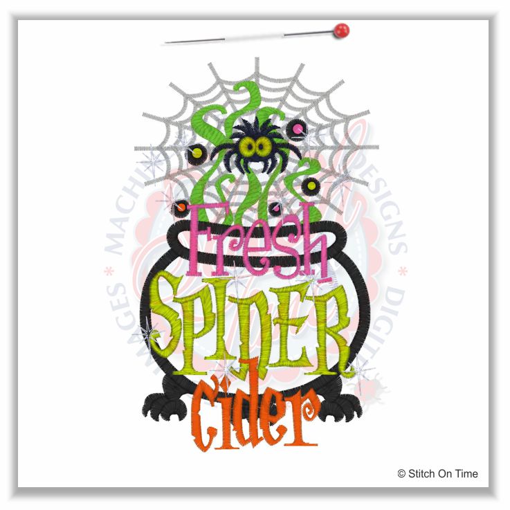 297 Halloween : Spider Cider Applique 5x7