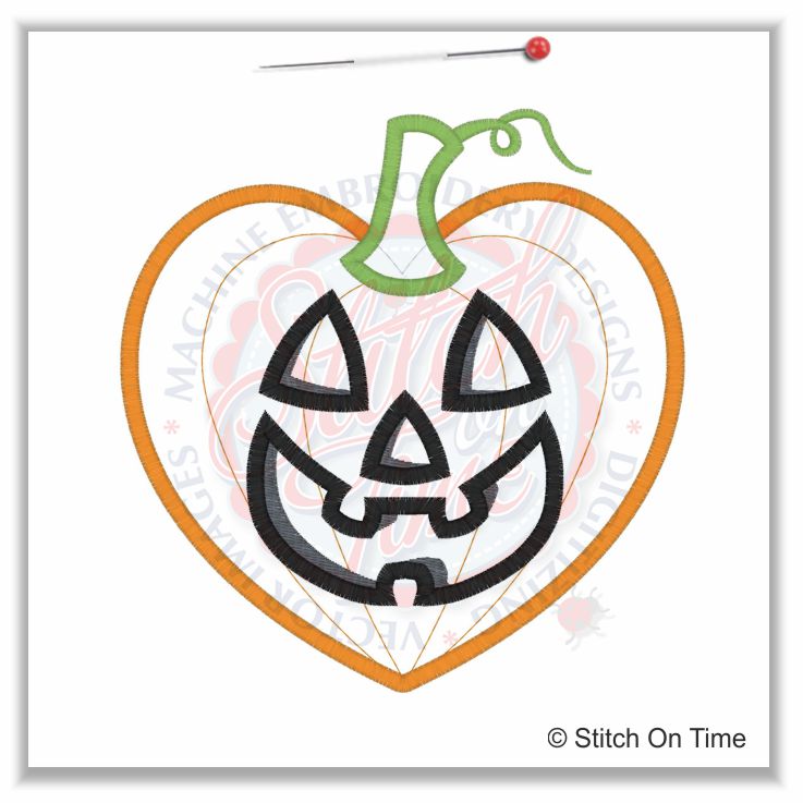 312 Halloween : Heart Pumpkin Applique 6x10