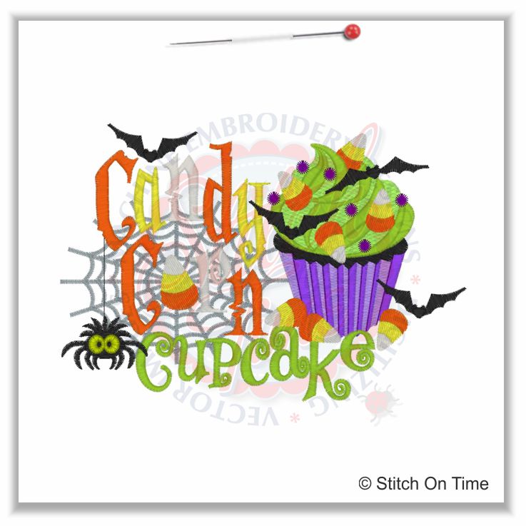 317 Halloween : Candy Corn Cupcake 5x7