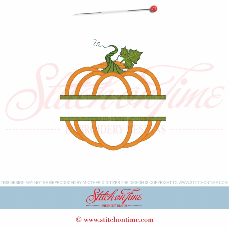 413 Halloween : Split Pumpkin for Name Applique 5x7