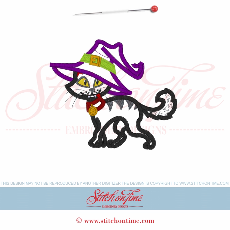423 Halloween : Witch Cat Applique 5x7