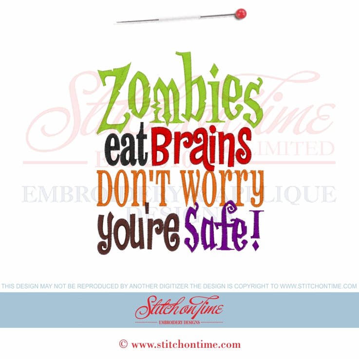 557 HALLOWEEN : Zombies Eat Brains...5x7