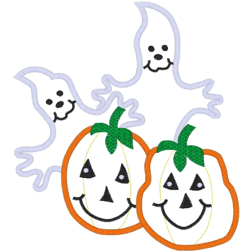 Halloween (A81) Ghosts & Pumpkins Applique 6x10