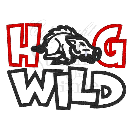 Hogs (A32) Hog Wild Applique 5x7