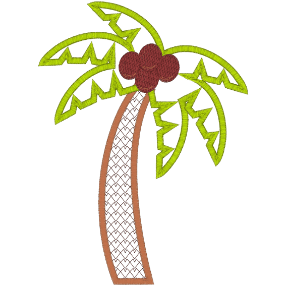 Hula (A31) Hawaiian Palm Tree Applique 5x7