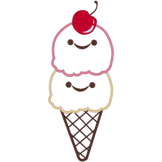 Ice Cream (A5) Cone Applique 6x10