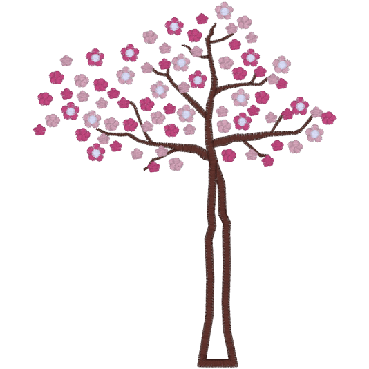 Japanese (A1) Blossom Tree Applique 6x10