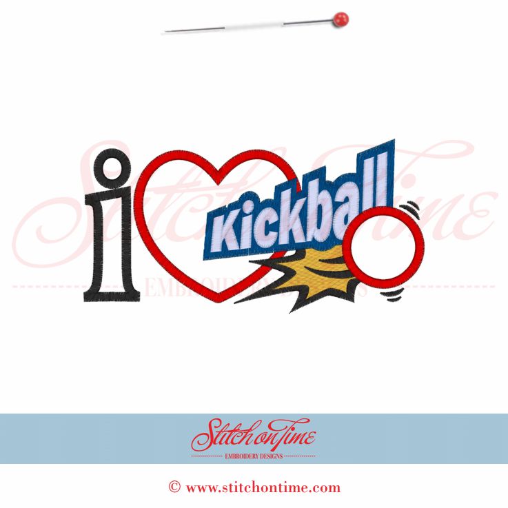 1 Kickball : I Heart Kickball Applique 5x7